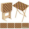 Midcentury Folding Tables – Retro Wood TV Tray Set of 4 - 4 Pack - retro tv tray