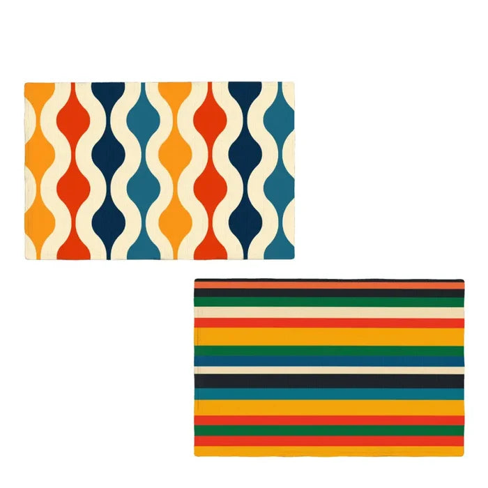 Midcentury Modern Placemats – Double Sided Reusable Table Mats - retro table linen