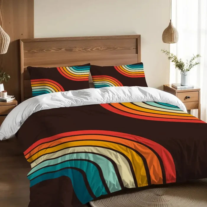 Midcentury Modern Rainbow Blackout Curtains: 70s Retro Multi Sizes Panels - retro curtains