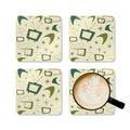 Midcentury Modern Table Coasters – Retro Cork Drink Coasters - retro coaster