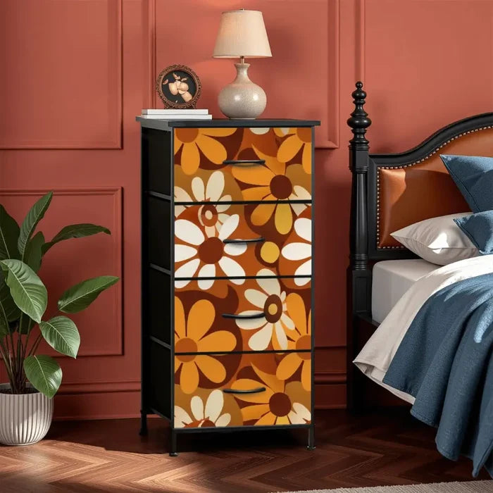 Modern 70s Retro Print Dressers for Smart Storage - Flower Power Design - One Size - retro dresser