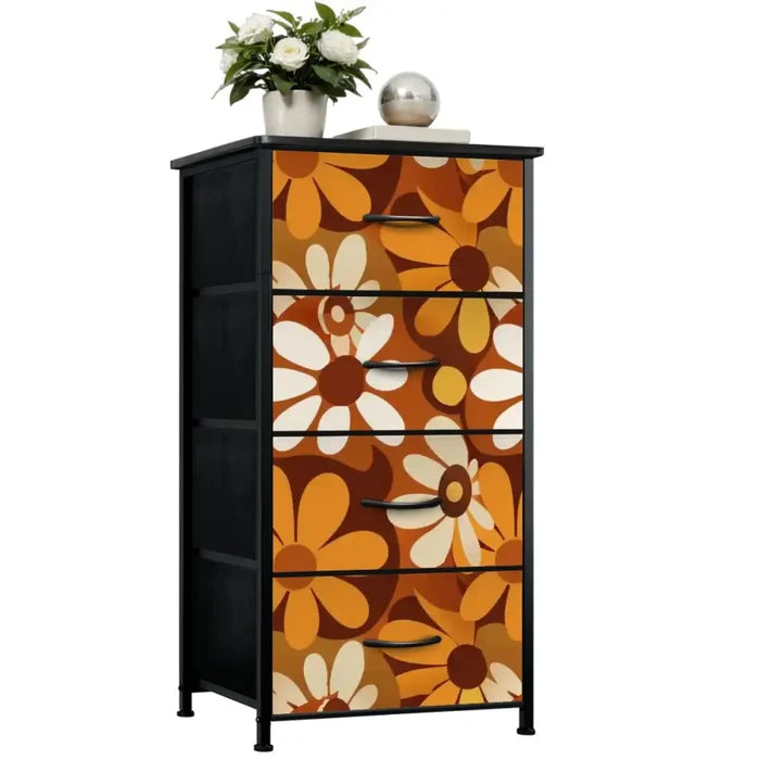 Modern 70s Retro Print Dressers for Smart Storage - Flower Power Design - One Size - retro dresser