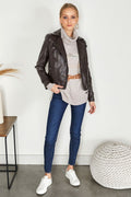 MOTO JACKET WITH ZIPPERED POCKETS