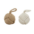 MULTI COLORED JUTE KNOT SCULPTURE WITH HANGING LOOP