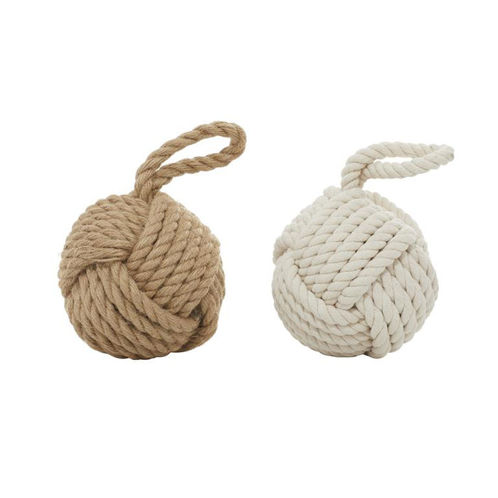 MULTI COLORED JUTE KNOT SCULPTURE WITH HANGING LOOP