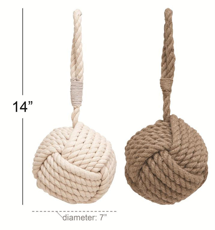 MULTI COLORED JUTE KNOT SCULPTURE WITH HANGING LOOP