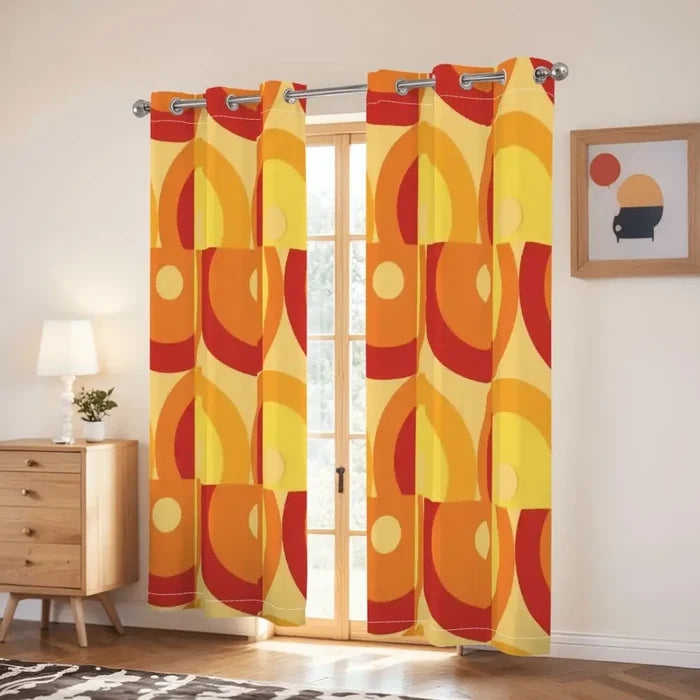 Multi Sizes Blackout Curtains - 70 Retro 60s Mid-Century Modern Panels - retro curtains