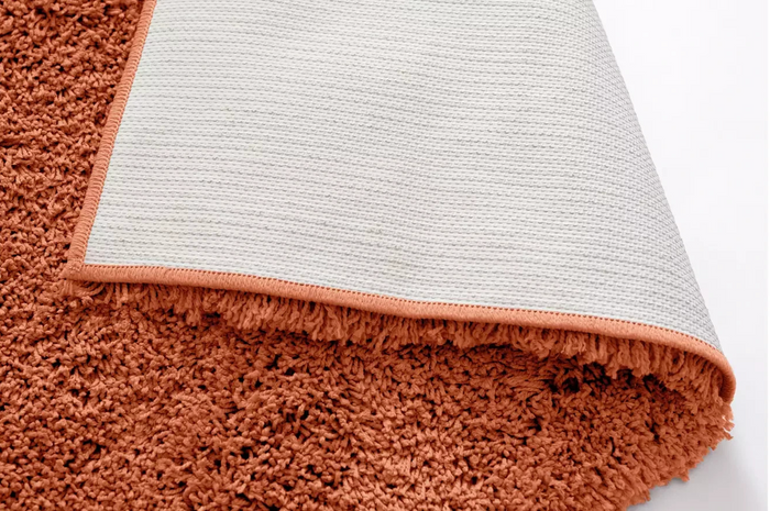Noodle Plain Terracotta Rug 120x170cm | Modern Living Room Floor Rug Carpet