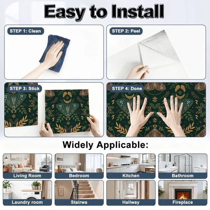 Nordic Self-Adhesive Wall Panel Kit – Waterproof Folkloric Tiles - Wall Coverings