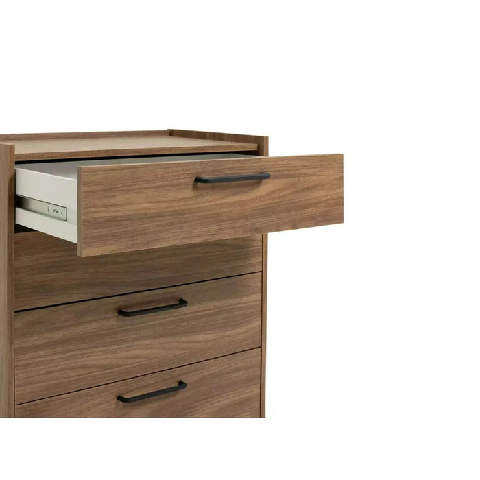 Oldham Wide 4 Drawer Chest - Walnut | Space-saving Bedroom Storage