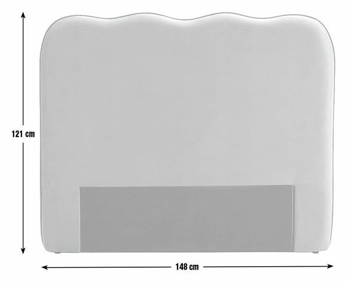 Onda Linen Double Headboard - Grey | Soft Bed Backboard