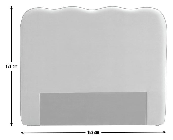 Onda Linen Double Headboard - Stripe Sage | Soft velvet bed backboard