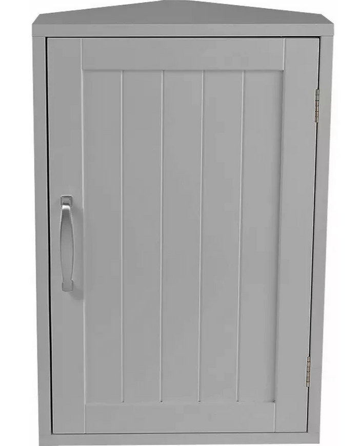 Original And Home Tongue & Groove Corner Wall Cabinet Grey | Bathroom Storage