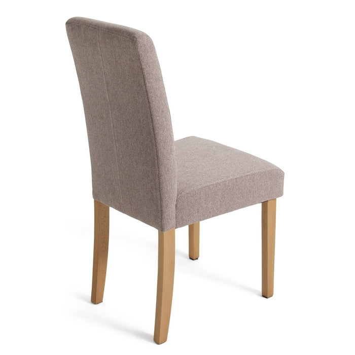 Pair of Midback Fabric Dining Chair - Brown | Upholstered Kitchen Furniture