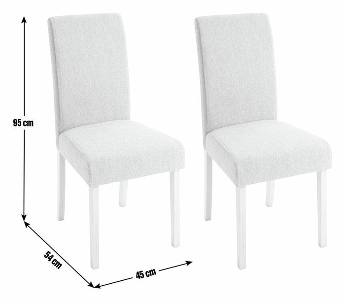 Pair of Midback Fabric Dining Chair - Brown | Upholstered Kitchen Furniture