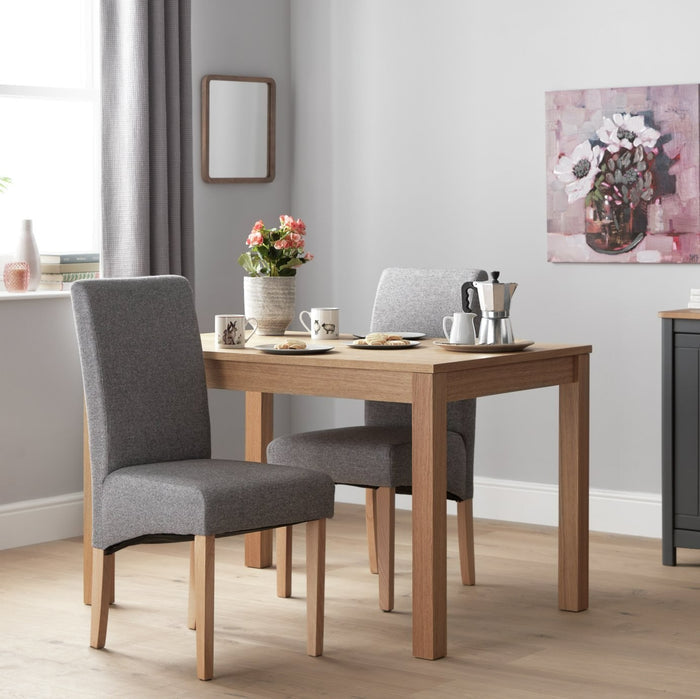 Pair of Midback Skirt Tweed Fabric Dining Chairs | Elegant Kitchen Accent