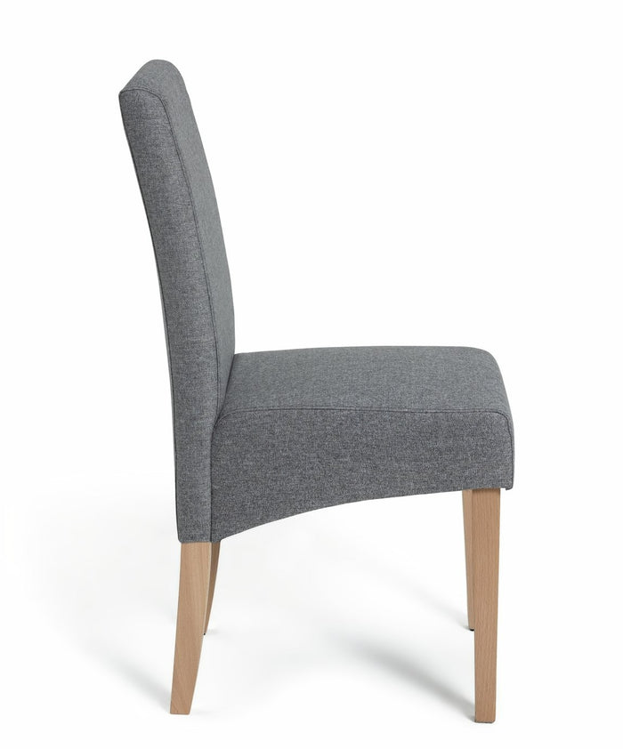 Pair of Midback Skirt Tweed Fabric Dining Chairs | Elegant Kitchen Accent