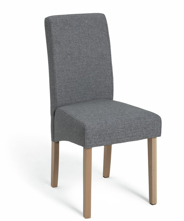 Pair of Midback Skirt Tweed Fabric Dining Chairs | Elegant Kitchen Accent