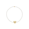 Pearl Vintage Heart Initial Bracelet