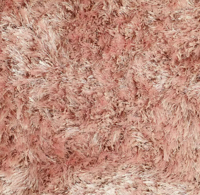 Plain Blush Shaggy Rug - 230x160cm | Soft Pink Large Living Room Carpet