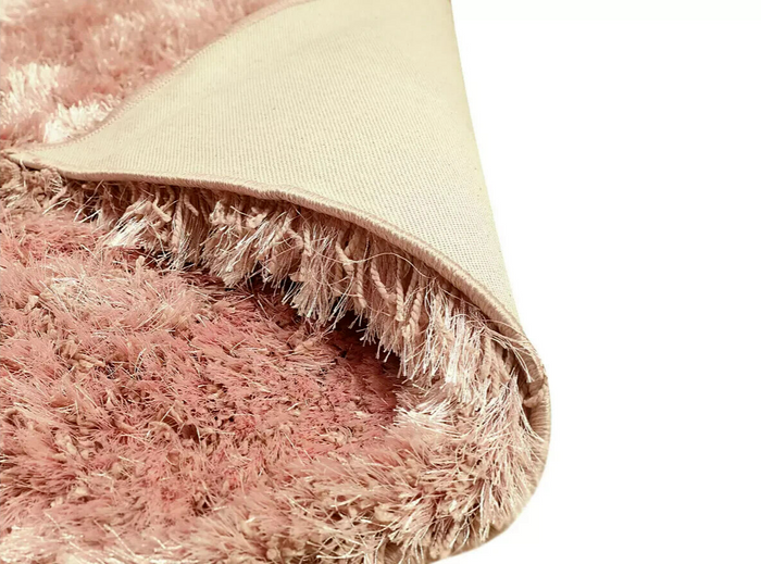 Plain Blush Shaggy Rug - 230x160cm | Soft Pink Large Living Room Carpet