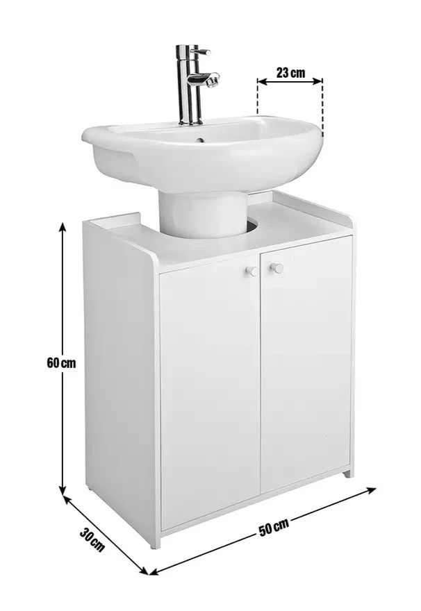 Prime Under Sink Unit Black | Bathroom Under Sink Storage Cabinet Furniture