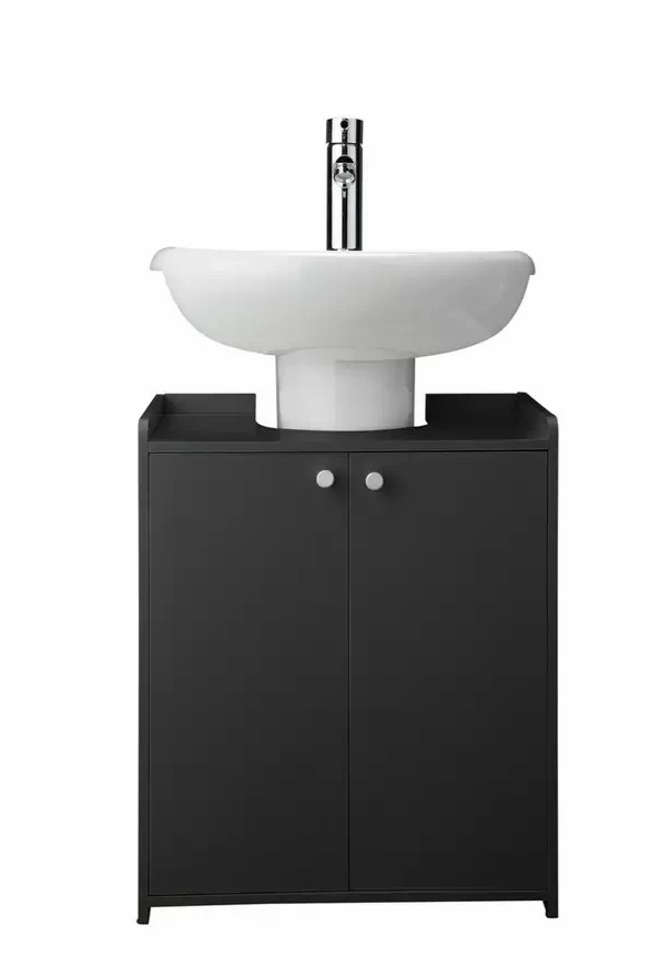 Prime Under Sink Unit Black | Bathroom Under Sink Storage Cabinet Furniture