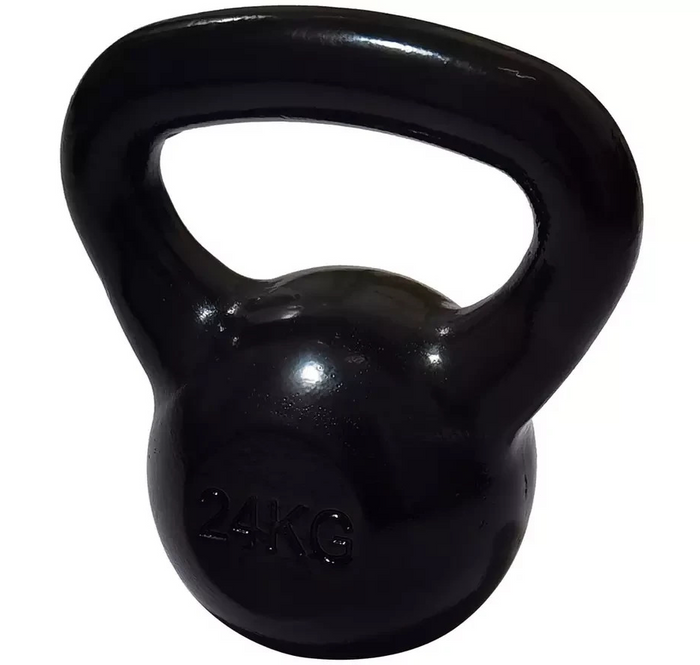 Pro Fitness Cast Iron 24kg Kettlebell Black | Home Gym Weight Training Equipment