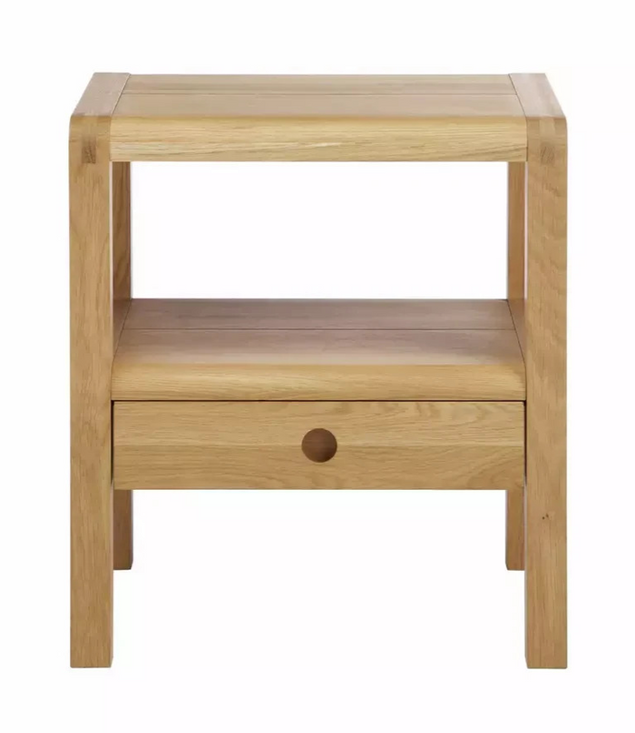 Radius 1 Drawer Bedside Table Oak | Bedroom Nightstand Furniture
