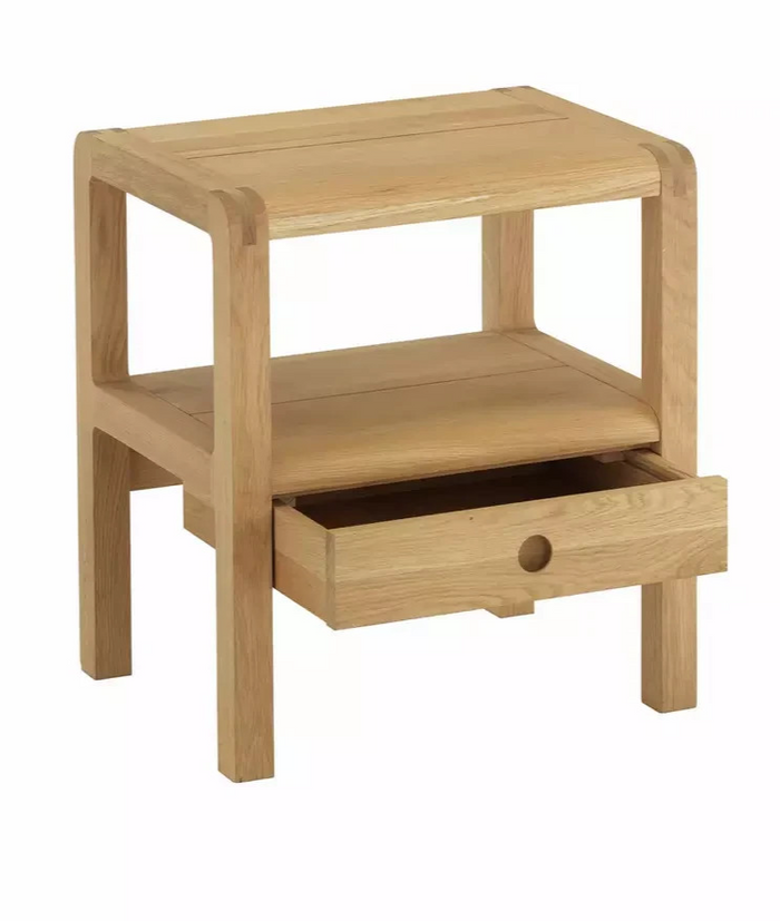 Radius 1 Drawer Bedside Table Oak | Bedroom Nightstand Furniture
