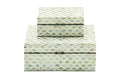REAM MOTHER OF PEARL HANDMADE BOX WITH HINGED LID