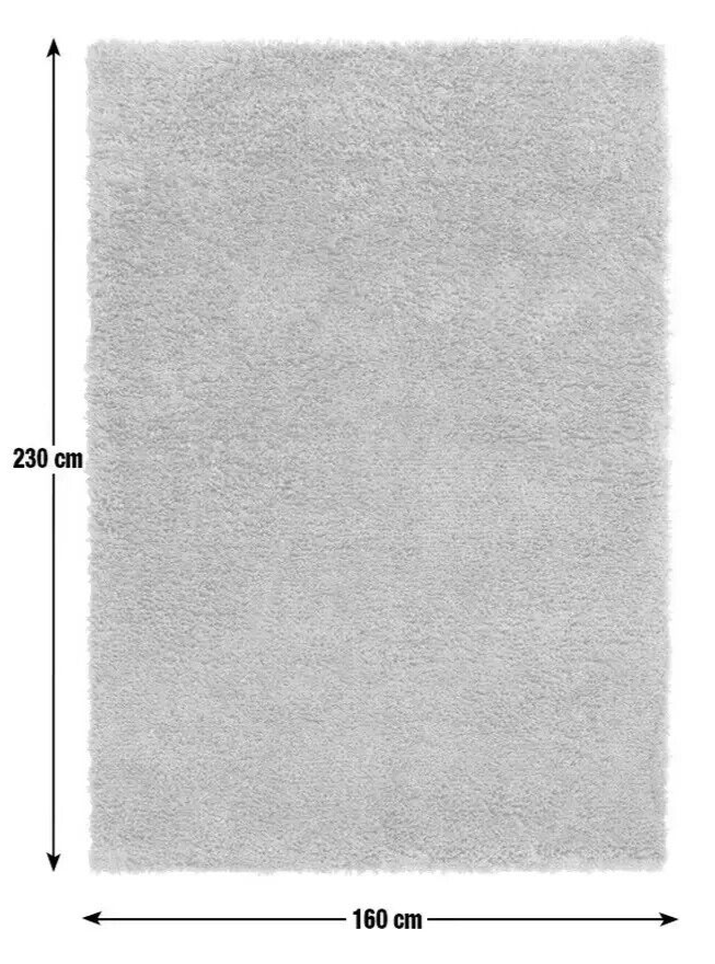 Recycled Cosy Plain Shaggy Rug - 160x230cm - Grey | Soft Living Carpet