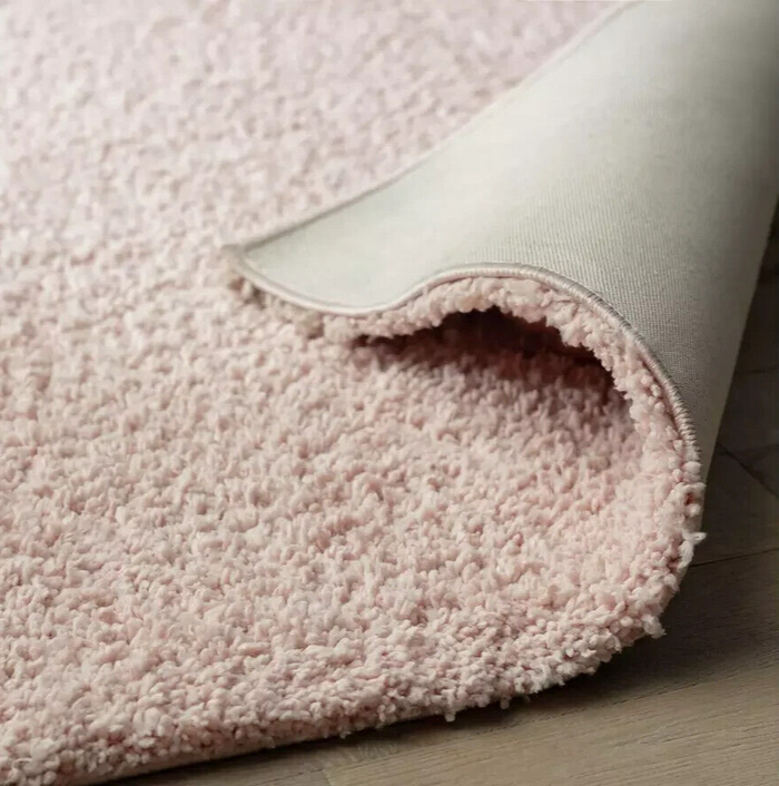 Recycled Cosy Plain Shaggy Rug - 160x230cm - Pink | Soft Eco Living Rug