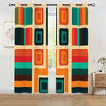 Retro 60s Blackout Curtains: Mid-Century Modern Thermal Panels - 50’’x84’’x2pcs - retro curtains