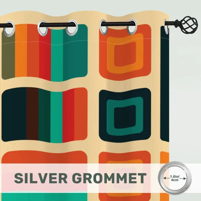 Retro 60s Blackout Curtains: Mid-Century Modern Thermal Panels - retro curtains