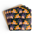Retro 60s Cork Coaster Coaster Set | Midcentury Drinkware Accessory - Home Decor