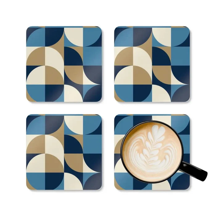 Retro 60s Corkwood Coaster Set | Midcentury Home Decor Gift - retro table linen