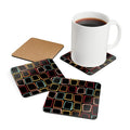 Retro 60s Geometric Cork Coaster Set Drinkware Accessory Gift Eco-Friendly - retro table linen