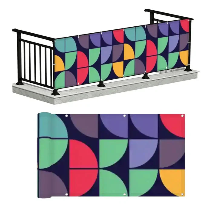 Retro 60s Outdoor Privacy Screen – Waterproof Fence Patio & Balcony - Retro Privacy Screen