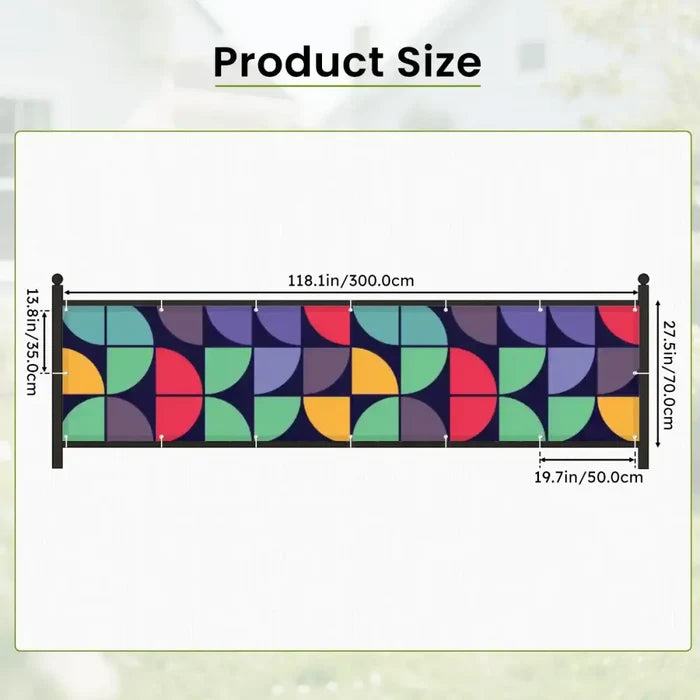 Retro 60s Outdoor Privacy Screen – Waterproof Fence Patio & Balcony - Retro Privacy Screen