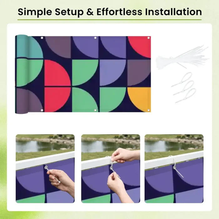 Retro 60s Outdoor Privacy Screen – Waterproof Fence Patio & Balcony - Retro Privacy Screen