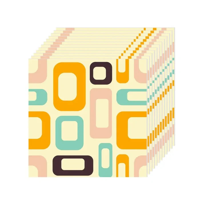Retro 60s Self-Adhesive Wall Panel Kit: Stick & Peel Waterproof PVC Tiles - Wall Coverings