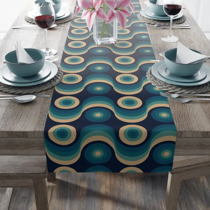 Retro 60s Table Runner in 2 Sizes - Midcentury Modern Home Decor - retro ads