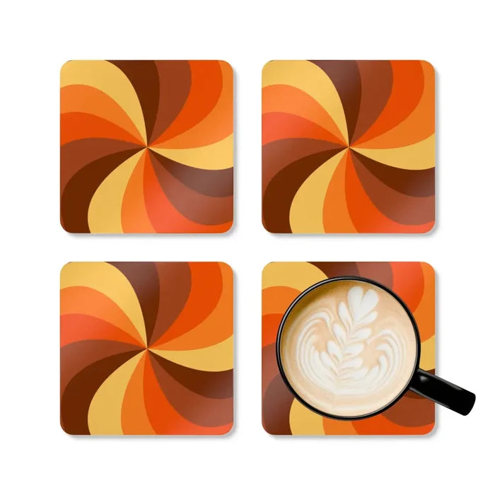 Retro 70s Corkwood Coaster Set | Midcentury Home Decor Eco-Friendly Gift - retro table linen