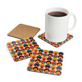 Retro 70s Corkwood Coaster Set | Peacock Eye Midcentury Home Decor - retro coaster