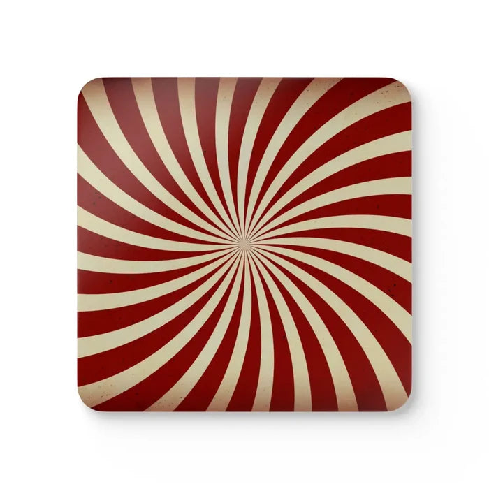 Retro 70s Corkwood Coaster Set | Sunburst Midcentury Home Table Decor - retro coaster