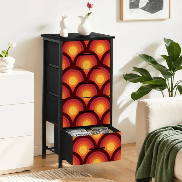 Retro 70s Midcentury 4-Drawer Dresser – Lightweight Storage Unit - retro dresser