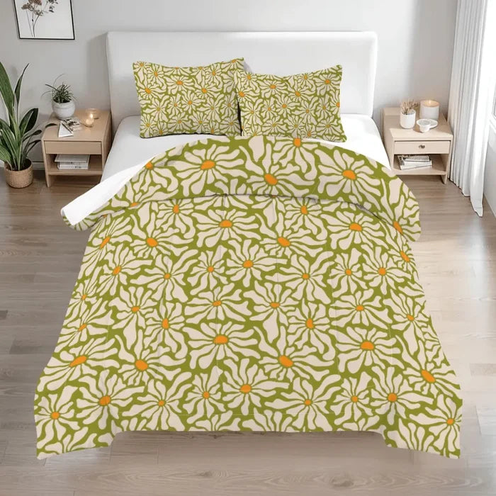 Retro 70s Midcentury Daisy Runner Rug | Multiple Sizes Non-Slip Polyester - retro runner