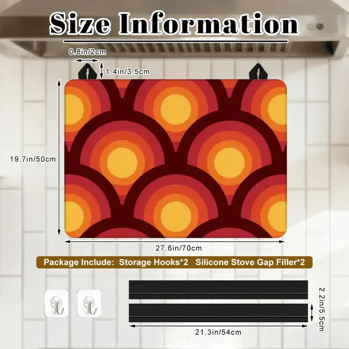 Retro 70s Stove Cover – Midcentury Kitchen Surface Protector - retro ads