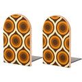 Retro 70s Wooden Bookends (Set of 2) – Beech Wood Shelf Organizers